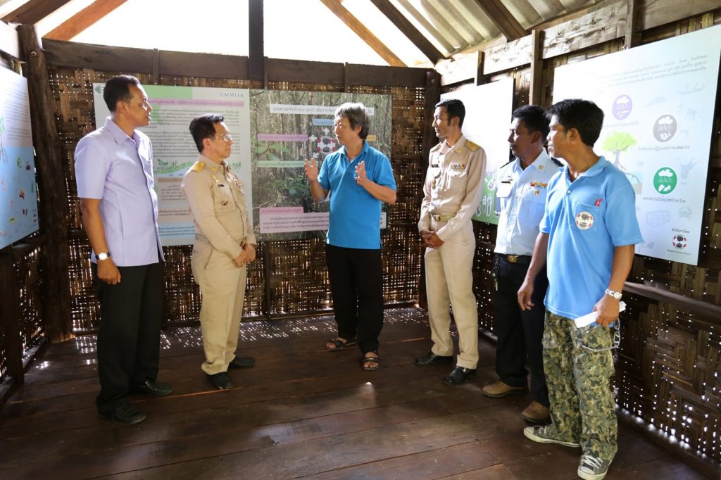 In middle, MAP's Technical Advisor, Mr. Sompoch Nimsantijaroen, explaining the purpose of the learning center to the Government Officials of Phang Nga Province.